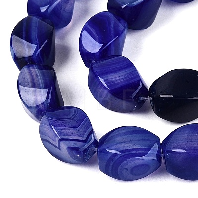 Dyed & Heated Natural Agate Beads Strands G-N359-14A-01-1