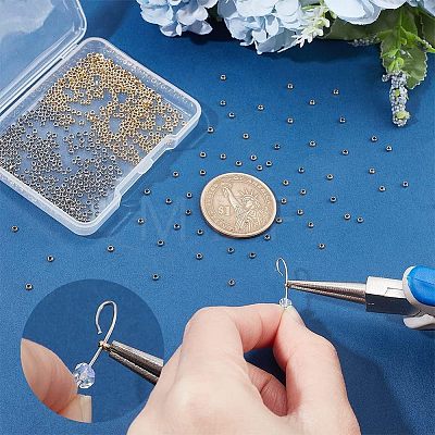 Unicraftale 600Pcs 2 Colors 304 Stainless Steel Spacer Beads STAS-UN0039-13-1