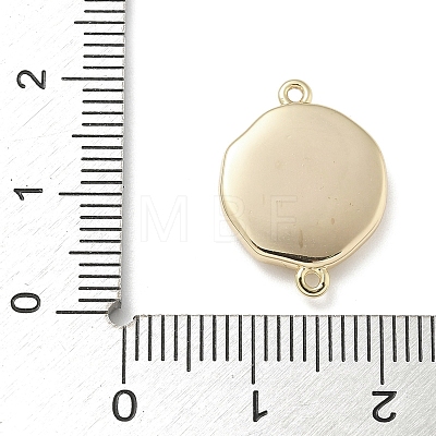 Brass Enamel Oval with Flower Connector Charms KK-M308-06G-02-1