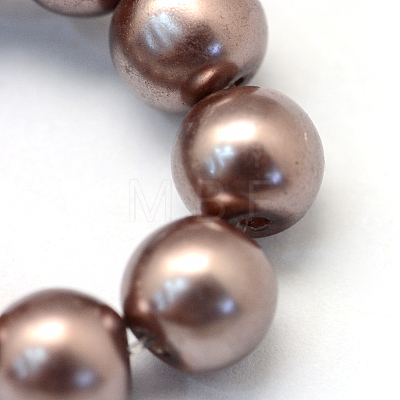 Baking Painted Pearlized Glass Pearl Round Bead Strands X-HY-Q330-8mm-78-1