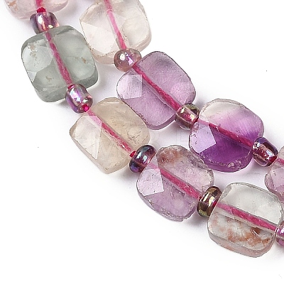 Natural Colorful Fluorite Beads Strands G-G182-H01-01-1