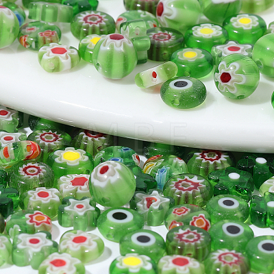 160Pcs 8 Styles Handmade Millefiori & Evil Eye Lampwork Beads LAMP-PA0001-74-1