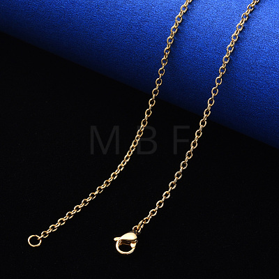 Vacuum Plating 304 Stainless Steel Cable Chain Necklace NJEW-S420-007A-G-1