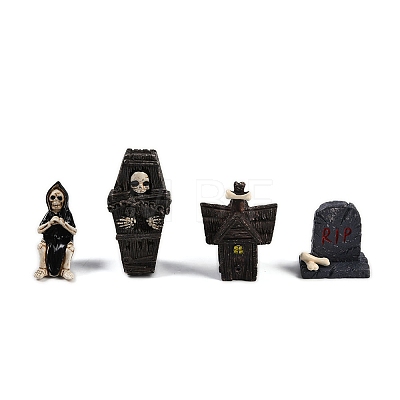 Halloween Theme Resin Figurines Statues for Home Desktop Decoration DJEW-C018-01-1