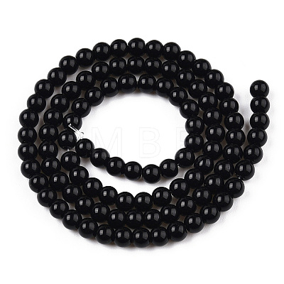 Opaque Solid Color Glass Beads Strands GLAA-T032-P10mm-01-1