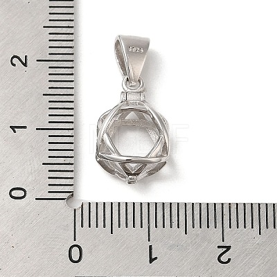 Rhodium Plated 925 Sterling Silver Cage Pendant STER-G038-01P-1