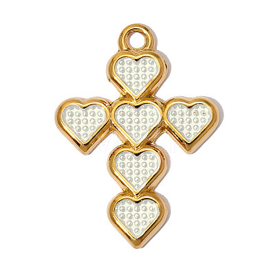 304 Stainless Steel with Enamel Pendants SA-OY002-32G-01-1