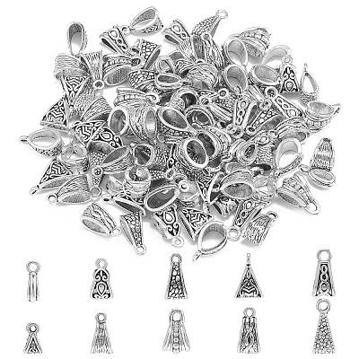 100Pcs 10 Styles Alloy Tube Bails PALLOY-CJ0003-07-1