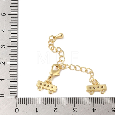 Brass Micro Pave Cubic Zirconia Chain Extender KK-L216-004C-G-1