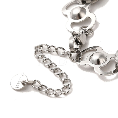 304 Stainless Steel Flat Round Link Chain Bracelet BJEW-Q776-02A-02-1
