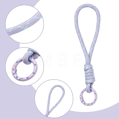 7Pcs 7 Colors Polyester Lanyard Hand Mobile Straps MOBA-FS0001-03-1