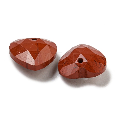 Natural Red Jasper Faceted Heart Charms G-G123-01B-1