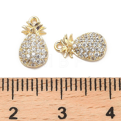 Brass Micro Pave Clear Cubic Zirconia Charms KK-C054-22G-1