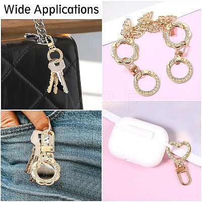 15Pcs 3 Styles Zinc Alloy Spring Gate Rings FIND-CJ0004-77-1