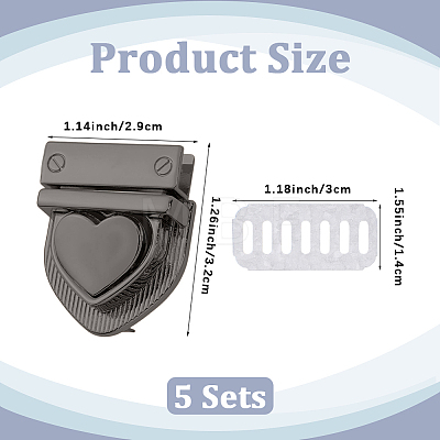 Heart Zinc Alloy Purse Locks AJEW-CP0011-65-1