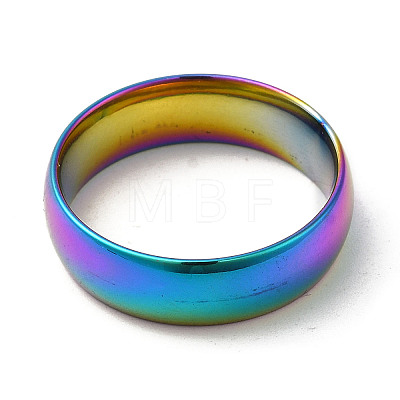 Ion Plating(IP) 304 Stainless Steel Flat Plain Band Rings STAS-I160-A-19mm-M-1