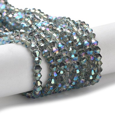 Electroplate Glass Beads Strands EGLA-J026-3mm-F10-1
