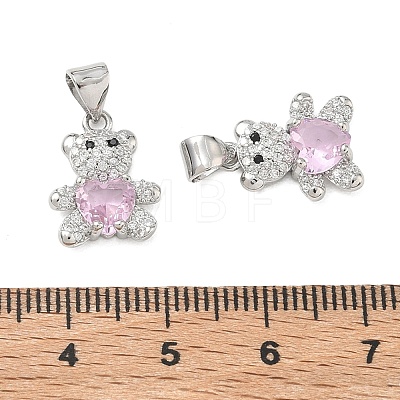Brass Micro Pave Cubic Zirconia Charms KK-K351-69P-06-1
