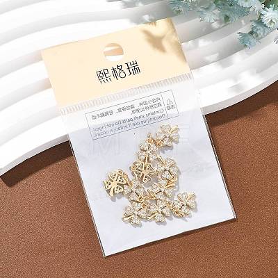 SHEGRACE Brass Micro Pave Clear Cubic Zirconia Charms XGRQ2O113-415G-1
