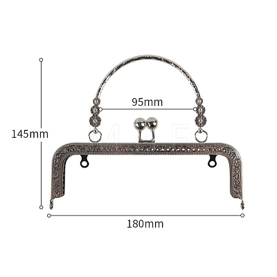 Alloy Kiss Lock Purse Frame Handle PW-WG82AEE-15-1