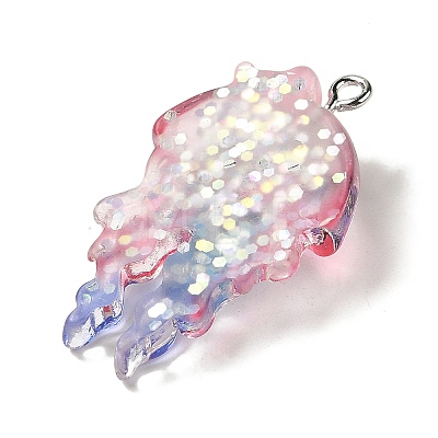 Ocean Theme Transparent Resin Pendants LS-RESI-P029-07P-B-1