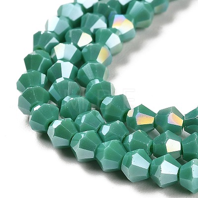 Opaque Solid Color Electroplate Glass Beads Strands EGLA-A039-P4mm-B07-1