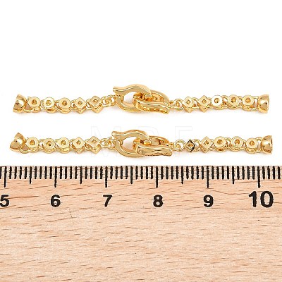 Brass Micro Pave Clear Cubic Zirconia Fold Over Clasps KK-U059-64G-1