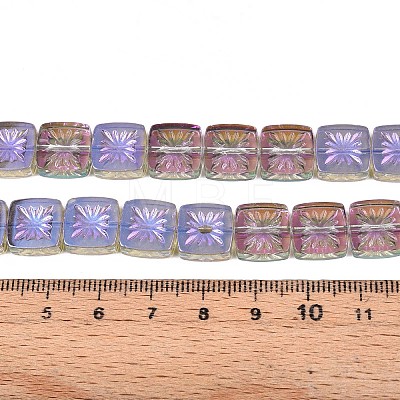 Electroplate Transparent Glass Beads Strands EGLA-N017-03F-1
