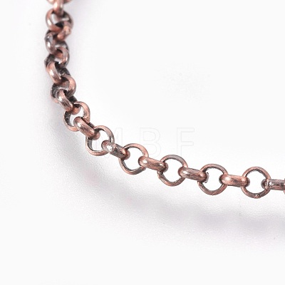 Iron Rolo Chain Necklace Making X-KK-F763-08R-1