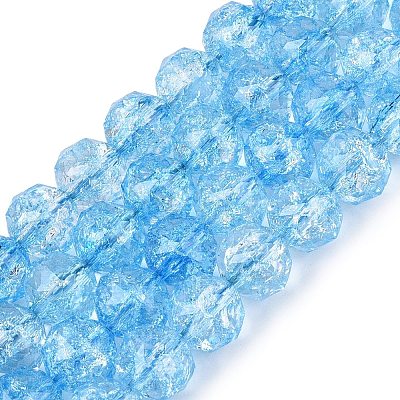 Crackle Transparent Glass Beads Strands GLAA-N063-10mm-05-1