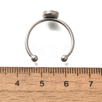 304 Stainless Steel Open Cuff Ring Components STAS-M057-01B-P-1