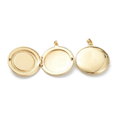 Brass Locket Pendants KK-P199-05G-1