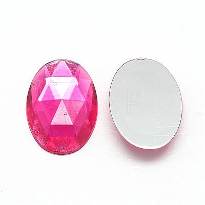 Acrylic Rhinestone Flat Back Cabochons GACR-Q011-13x18-07-1