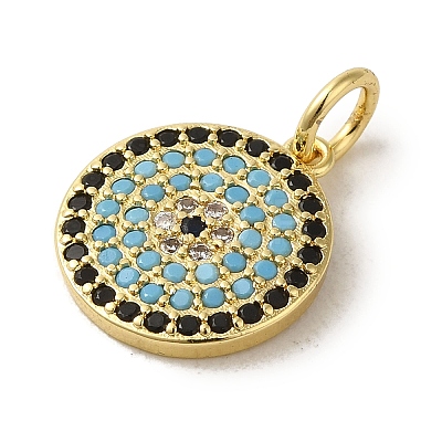 Brass Micro Pave Colorful Cubic Zirconia Pendants KK-R162-076G-1