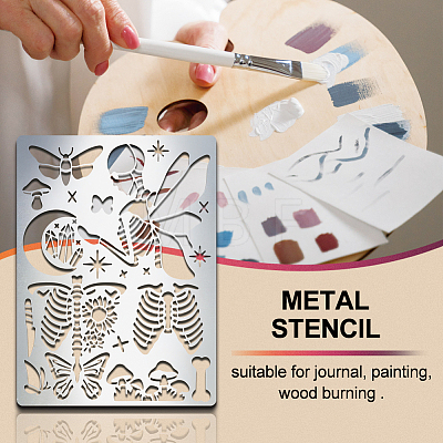 BBQ Daily Theme Custom Stainless Steel Metal Stencils DIY-WH0289-053-1