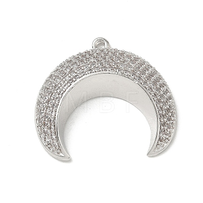 Brass Micro Pave Clear Cubic Zirconia Pendants CU-CBAC53C-05P-1