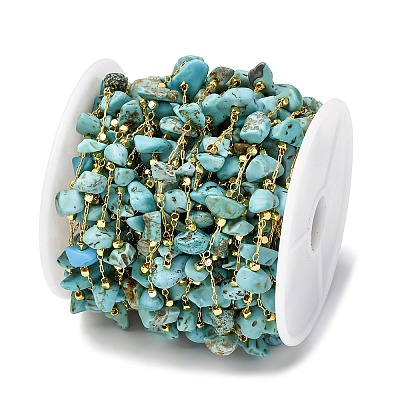 Handmade Synthetic Turquoise Beaded Chains CHC-I026-D-01G-1