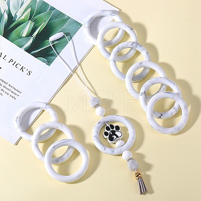 9Pcs Ring Food Grade Eco-Friendly Silicone Beads JX895C-1