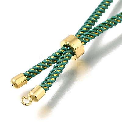 Braided Cotton Cord Slider Bracelet Making MAK-R001-01G-24-1