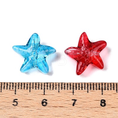 Gradient Color Baking Paint Transparent Glass Beads DGLA-N005-09-1