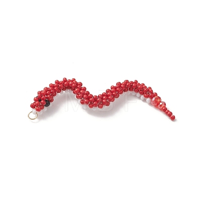 Glass Seed Beaded Big Pendants PALLOY-MZ01157-02-1