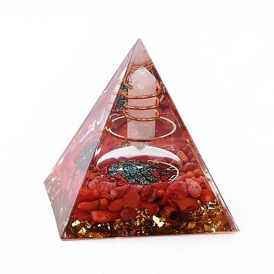 Resin Orgonite Pyramid Home Display Decorations G-PW0004-56A-02-1
