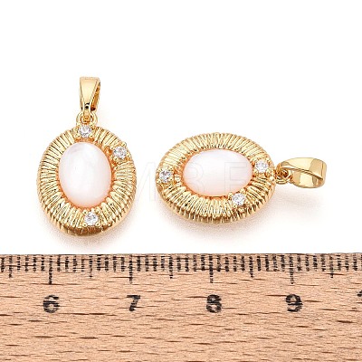 Natural White Shell Pendants KK-N287-23G-1