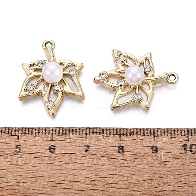 Alloy with ABS Imitation Pearl & Crystal Rhinestone & Acrylic Pendants PALLOY-Q466-04G-01-1