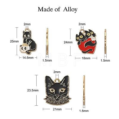 15Pcs 3 Styles Alloy Enamel Pendants ENAM-CJ0004-95-1