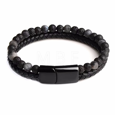 Natural Lava Rock  Beaded Bracelets PW24070699879-1