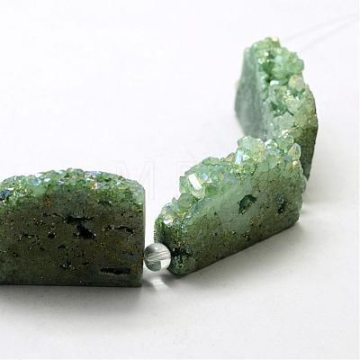 Electroplated Natural Druzy Crystal Beads Strands G-N0257-07-1