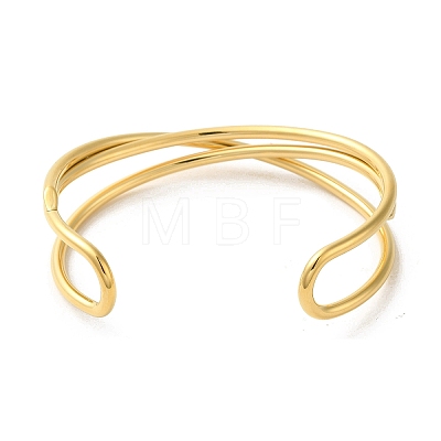 304 Stainless Steel Wire Wrap Cuff Bangles BJEW-Q773-06B-G-1