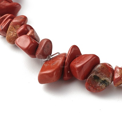 Natural Red Jasper Chip Beads Stretch Bracelets for Children BJEW-JB06388-09-1