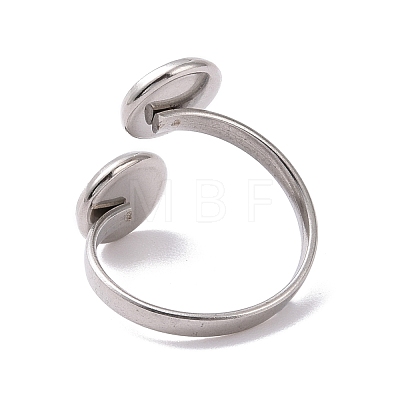 201 Stainless Steel Open Cuff Ring Findings STAS-E124-01P-1